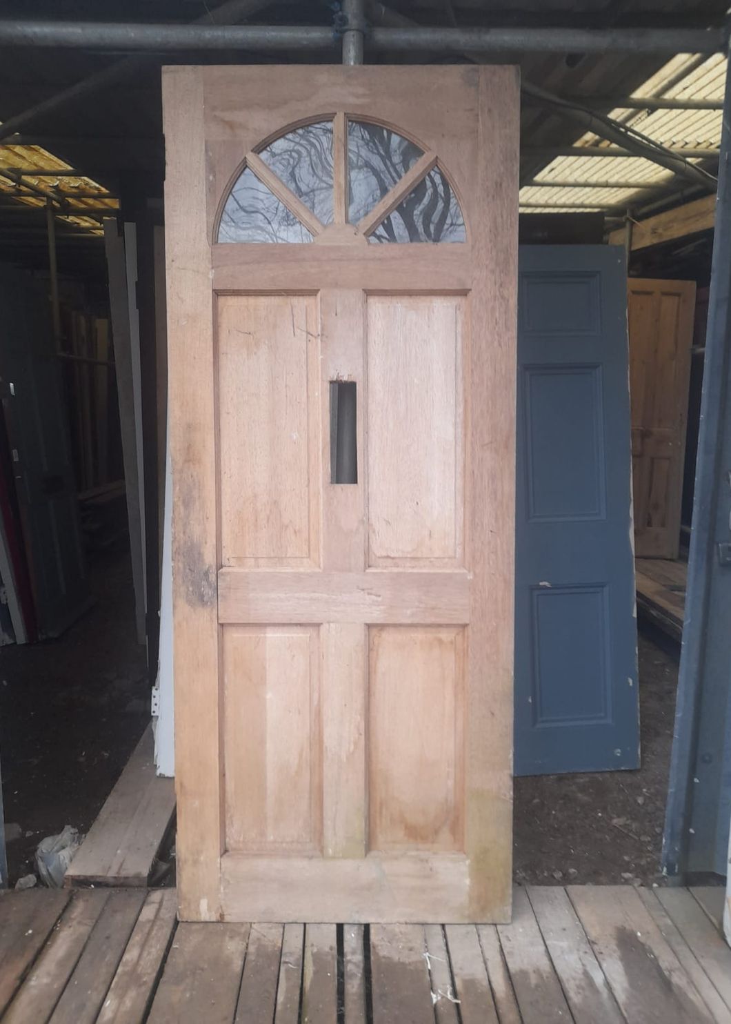 Sunburst 6 panel stripped front door